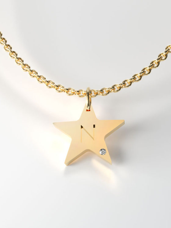 Star shaped Tag With diamond